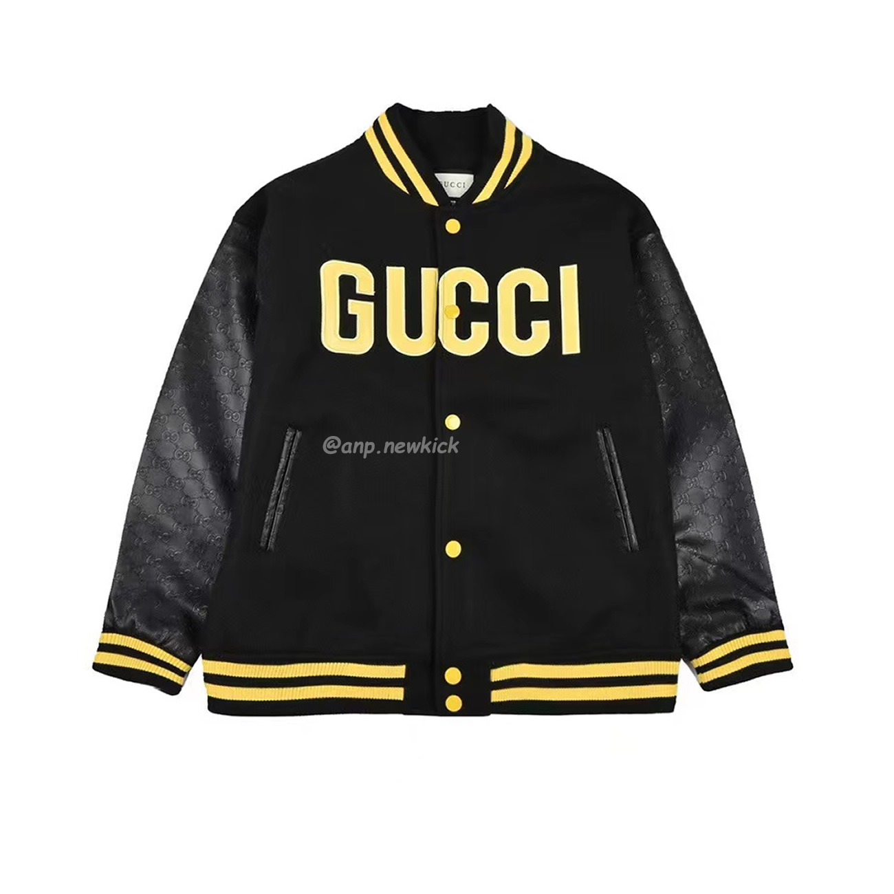 Gucci Wool Sweater Black Jacket Double G Pineapple Embroidered Patchwork Design (1) - newkick.vip